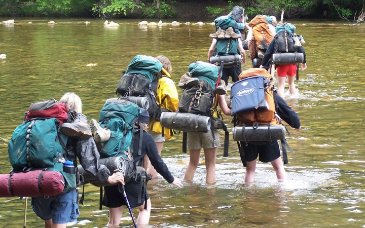 backpacking on outdoor leadership course